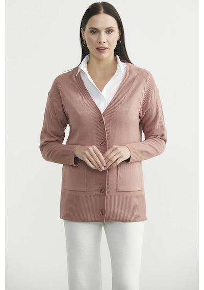 Sementa Oversize Cepli Triko Hırka - Gül Gül