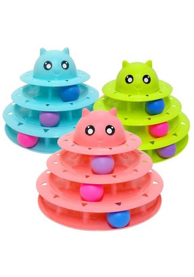 Tower Of Tracks Eğlenceli Üç Katlı Kedi Oyuncağı Seti Kedi Oyunu 5492