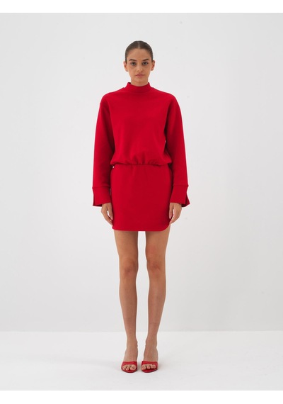 Xint Kırmızı Oversize Pamuklu Elbise 286228