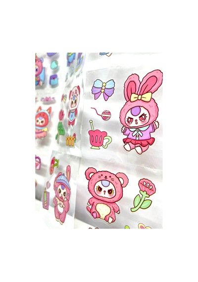 Labubu Temalı Şefaf Sticker Diğer