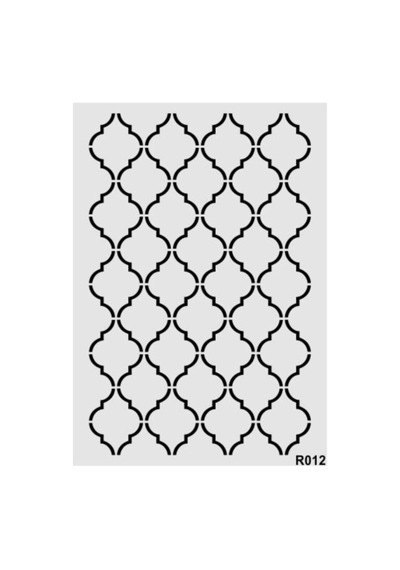 Kk Swords Stencil Tasarım R012 Fas Deseni Boyama Şablonu - Dekoratif Duvar Ve Eşya Boyama Şablonları 21x30 Cm