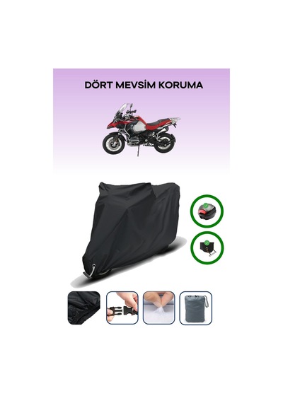 Siyah Arka Çanta Ve Kilit Uyumlu Bmw R 1200 Gs Adventure Uyumlu Motor Brandası