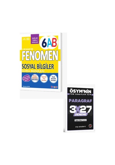 Fenomen 2027 6. Sınıf Sosyal Bilgiler A Ve B Soru Bankası+ Evp Akademi Paragraf