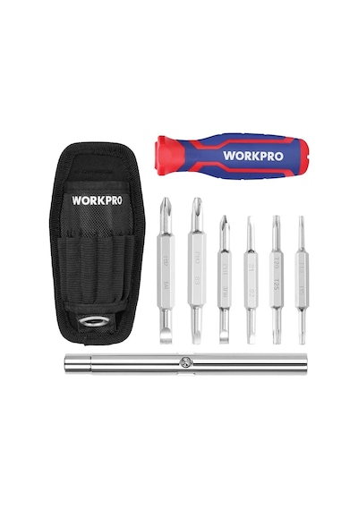 Workpro Wp221306 15-ın-1 Çok Fonksiyonlu Değişken Uçlu Profesyonel Tornavida Seti + Bel Askı Kılıfı Fr Wp221306