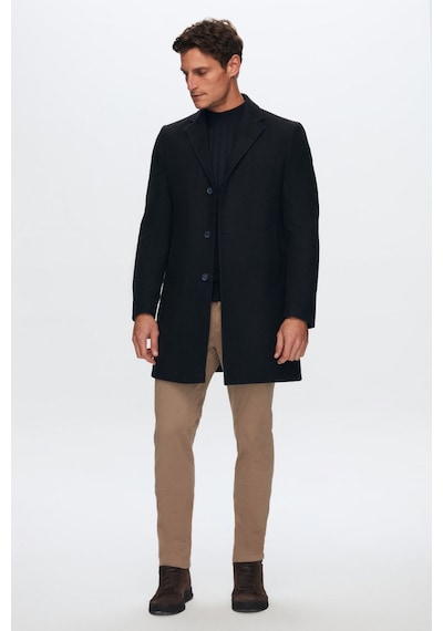 D's Damat Ds Damat Regular Fit Lacivert Mono Yaka Kaşe Kaban 5HF08ORT10000 Lacivert
