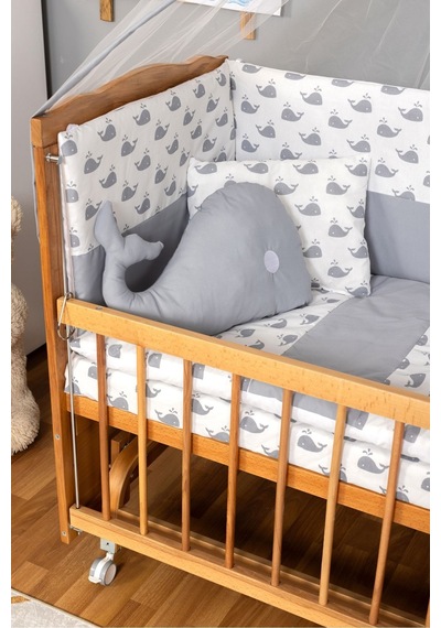 Ahşap Beşik Anne Yanı Beşik Doğal Vernikli 60x120 - Gri Balina Uyku Seti Yatak Tekerlekli Ahşap Ahşap Beşik Anne Yanı Beşik Doğal Vernikli 60x120 - Gri Balina Uyku Seti Yatak Tekerlekli Ahşap