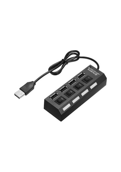 Anahtarlı Işıklı On Off Düğmeli 4 Port Usb 2.0 Çoklayıcı Hub (533633910)