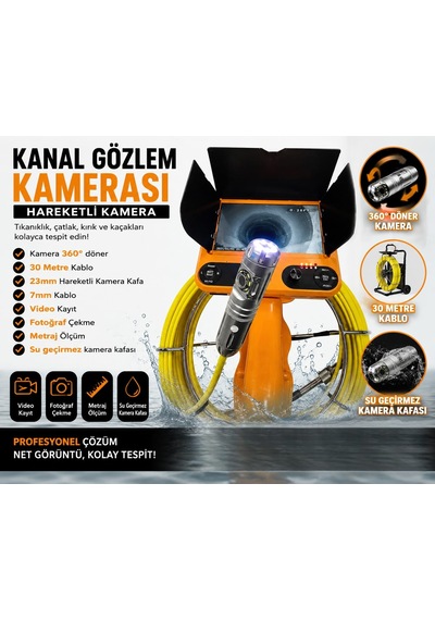 360 Derece Dönebilen 30 Metre Kanal Gözlem Kamerası
