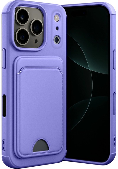 Apple Uyumlu iPhone 17 Pro Kelvin Kartvizitli Silikon Lila\