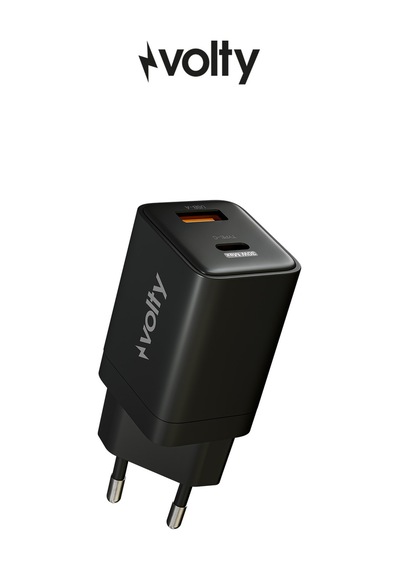 Hızlı Şarj Adaptörü 30w Pd Gan, Usb-c & Usb-a, İphone & Samsung Uyumlu, 55gr Siyah-v0102009