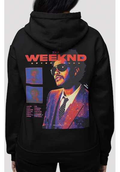 Sevbano The Weeknd After Hours Rapper Şarkıcı Sırt Baskılı Unisex Oversiz Siyah