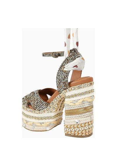 Kurt Geiger Chelsea Scarf 135 Lüks Tasarım, Kadın Platform Sandalet Kahverengi
