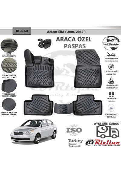 Hyundai Accent Era / 2006 -2012 / Siyah / Rizline Paspas