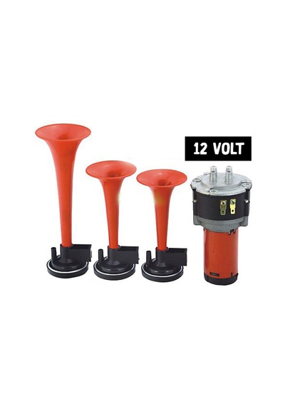 Havalı Korna 3 Borulu Motorlu 12 Volt