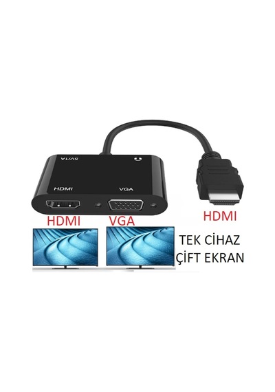 Hdmı To Hdmı + Vga 4671P Monitör Ps4 Switch Splitter Çevirici Dön