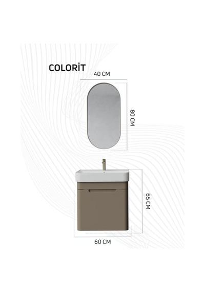 Creavit Colorit Kapaklı Lavabo Dolabı 60cm Ve Ayna Cappuccino Creavit Colorit Kapaklı Lavabo Dolabı 60cm Ve Ayna Cappuccino