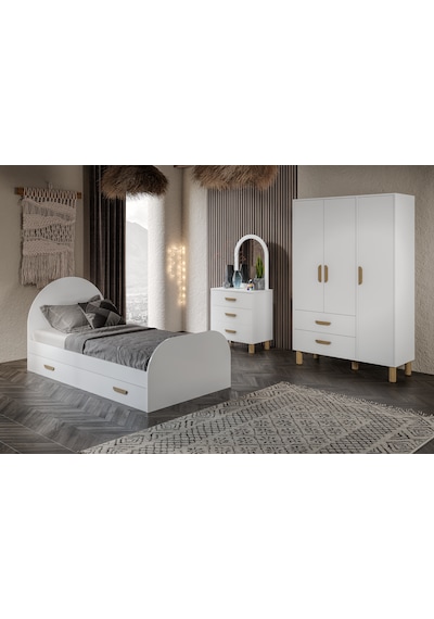 Bohem Cocuk Odası Takımı Yavrulu Tamamı Mdf Beyaz