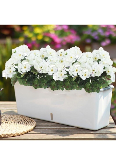 Yapay Çiçek Sardunya Demeti 40 25cm 1.kalite Beyaz Balkon Çiçeği
