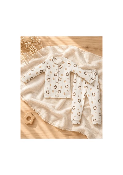 Cerenbebe Kız Çocuk Pijama Takımı Penguen Desenli Beyaz Cerenbebe Kız Çocuk Pijama Takımı Penguen Desenli Beyaz
