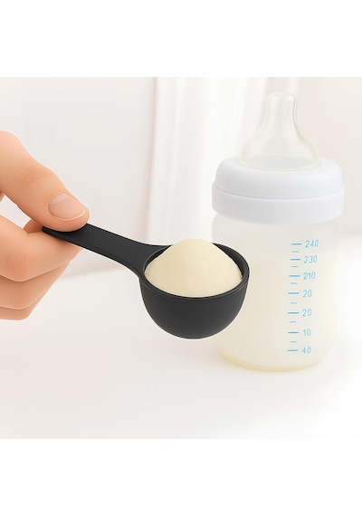 6'lı Siyah Ölçü Kaşığı Seti 2 X 3 Lü Takım 30 Ml Plastik Gıda Ölçüm Kaşığı Kahve, Mama, Baharat Ve Toz Karışımlar İçin Gıda Temasına Uygun Pratik Plastik Kaşık