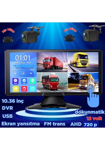 Dvr Dokunmatik Ekran Ve 2 Adet Ahd 720p Nesne Tanıma Sesli İkaz
