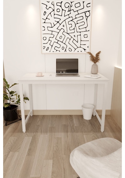 Çalışma Masası Bilgisayar Ofis Masası 60 X 120 Cm Beyaz - Beyaz