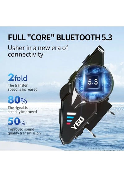 Y60 Motosiklet Kask Bluetooth Kulaklık Kablosuz Su Geçirmez Handsfree Çağrı Y60