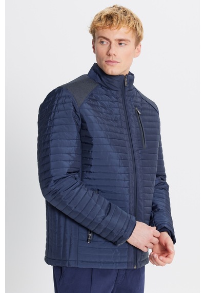 AC&Co / Altınyıldız Classics Erkek Standart Fit Normal Kesim Dik Yaka Desenli Mont - Lacivert