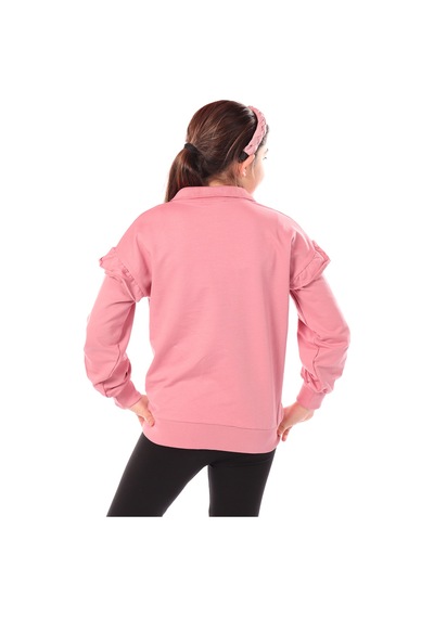 Toontoy Kız Çocuk Nakışlı Sweatshirt Gülkurusu