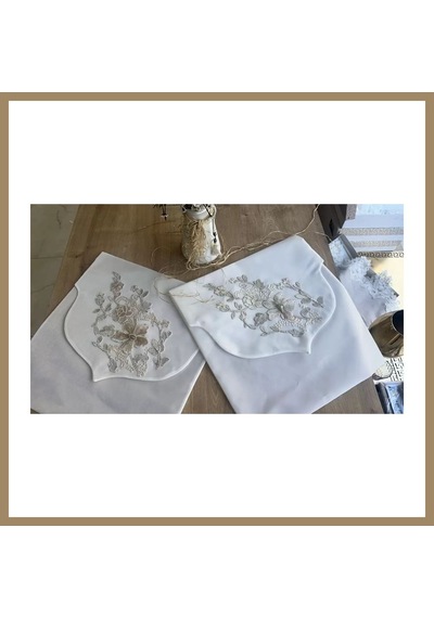 Bezos Fransız Güpürlü Zarf Bohça 50x50 Cm Nişan Bohçası Söz Bohçası 3 Boyutlu Tekli Bohça 22