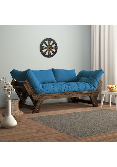 Woodesk Adalar Masif Ceviz-mavi Renk 2li Kanepe Cpt8115-210