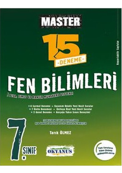 7. Sınıf Master 15 Fen Bilimleri Denemesi -  Okyanus Eğitim