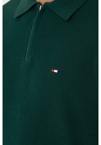 U.S. Polo Assn. Erkek Regular Fit Yarım Fermuarlı Koyu Yeşil Basic Kazak 50298266-VR079