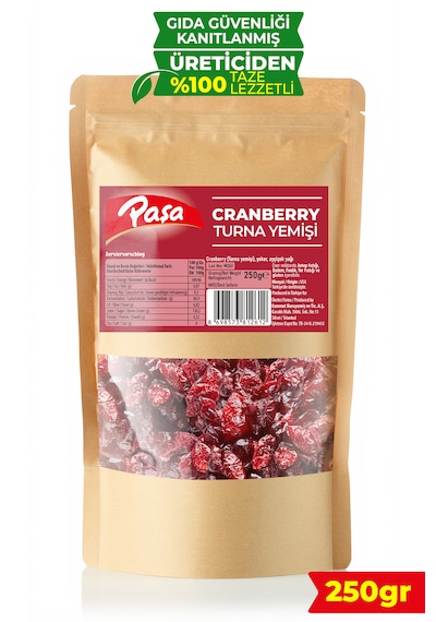 Kurutulmuş Turna Yemişi Cranberry 250 Gr 240 G