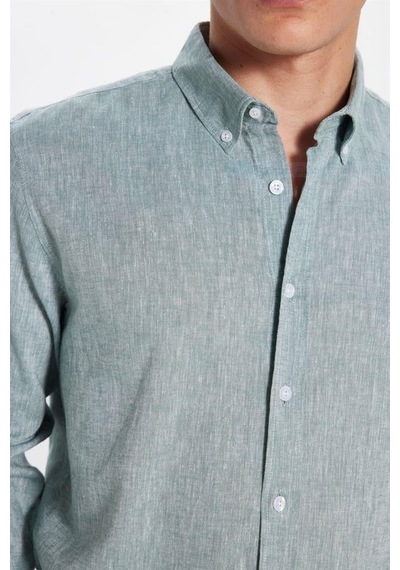 Tudors Erkek Slim Fit Dar Kesim Keten Efekt Premium Seri Düğmeli Yaka Düz Mint Gömlek-32816 Mint Tudors Erkek Slim Fit Dar Kesim Keten Efekt Premium Seri Düğmeli Yaka Düz Mint Gömlek-32816 Mint