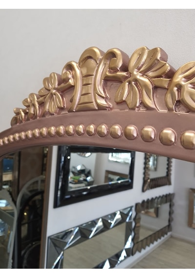 Ayna Denizi Lady Copper Gold Model Rose Gold Altın Renk Dekoratif Ayna Altın