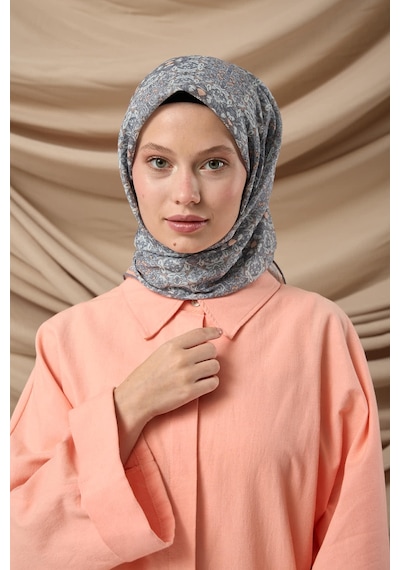 Silk Home Soft Eşarp 73093-07 Su Yeşili, Yavruağzı, Gri, Gümüş