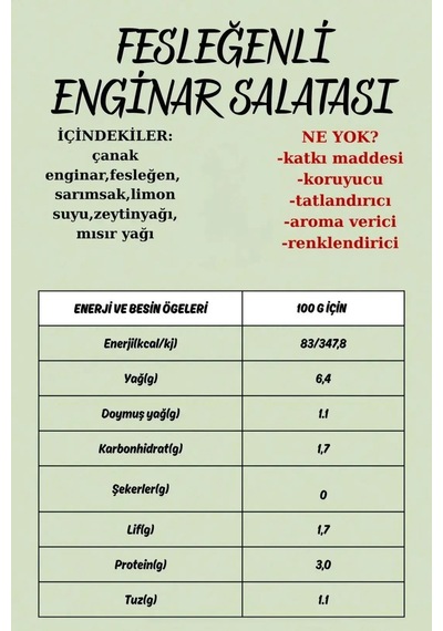 Fesleğenli Marine Çanak Enginar Salatası 2'li Avantaj Paketi