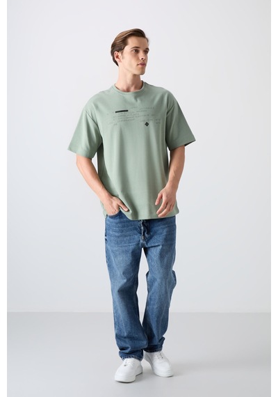 Tommy Life Açık Yeşil Pamuk Kalın Yumuşak Dokulu Oversize Fit Baskılı Erkek T-shirt - 88326 CAMEL Tommy Life Açık Yeşil Pamuk Kalın Yumuşak Dokulu Oversize Fit Baskılı Erkek T-shirt - 88326 CAMEL