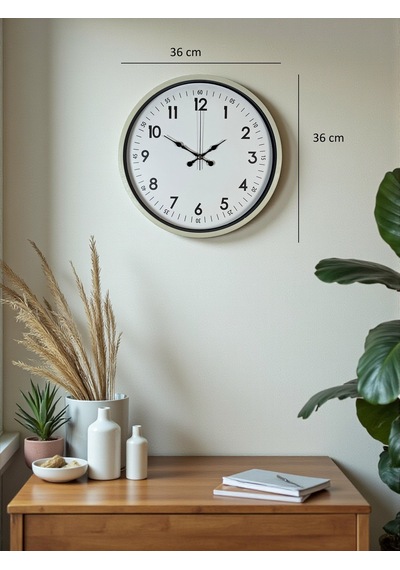 Mcg 36 Cm Krem Dekoratif Duvar Saati Çok Renkli 25223889