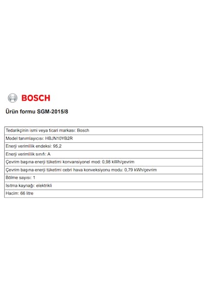 Bosch HBJN10YB2R 66 LT Ankastre Fırın