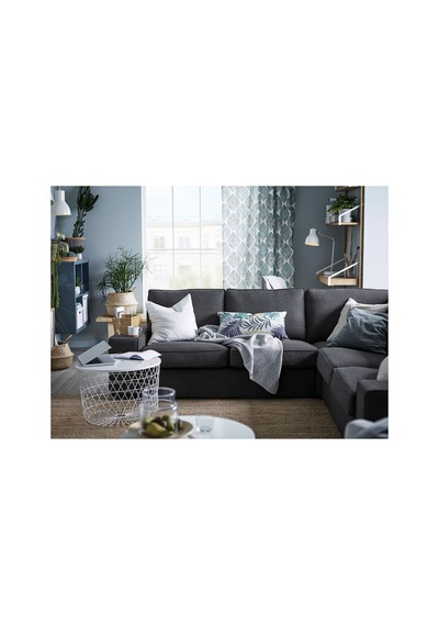Ikea Fjaderklınt Fon Perde 145x300 Cm Beyaz-yeşil Beyaz - Yeşil