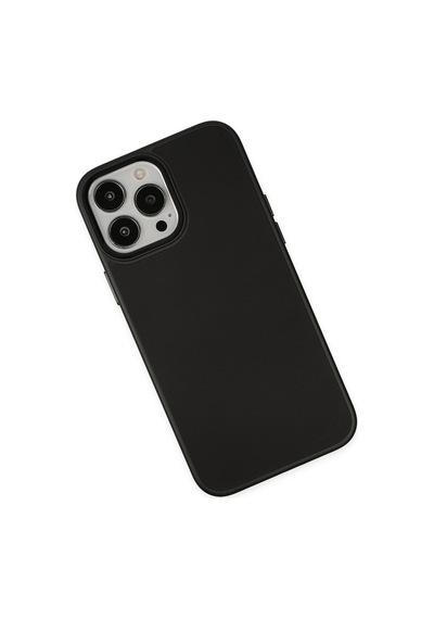 Newface - 520 - Apple iPhone Uyumlu 13 Pro Max Kılıf Asya Deri Silikon - Csmo-tex - - Siyah