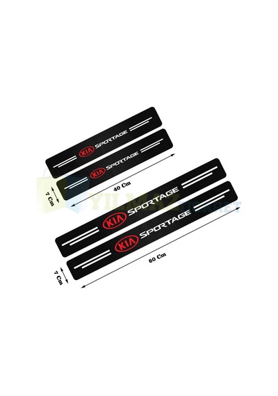 Kia Sportage Logo Karbon Kapı Eşiği Koruma Oto Sticker 4 Parça