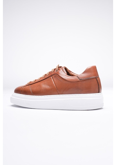 Erkek Hakiki Deri Sneaker Taba Maver Taba