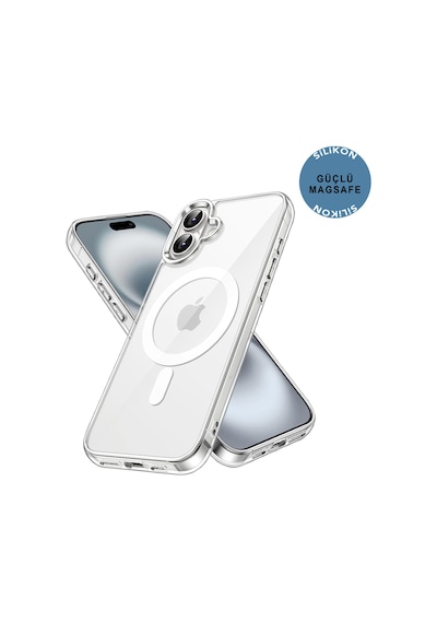 Apple iPhone Uyumlu 16 Şeffaf Magsafe Kılıf Mtl Safe