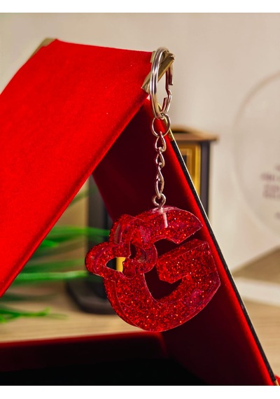 Kelebek Harfli Anahtarlık Hediyelik Ürün El Yapımı Epoksi Reçine Anahtarlık Kişiye Özel Harf Anahtarlık İ Bordo - Mavi