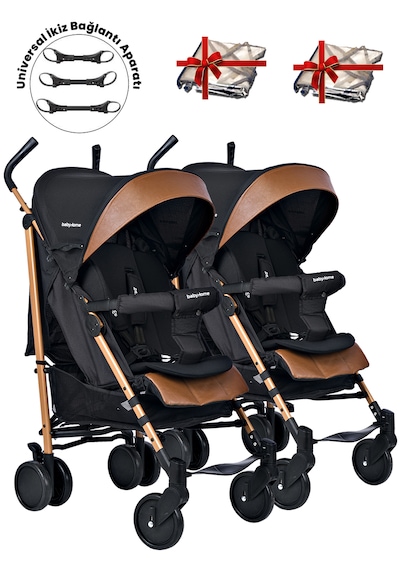 Baby Home 107 Ayrılıp Birleşebilen Baston İkiz Bebek Arabası