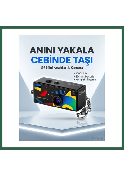 Bezos G6 Thumb Camera Mini Anahtarlık Kamera 1080p Hd Video Kayıtlı Retro Tasarım Taşınabilir Mini Dijital Kamera Bzs01