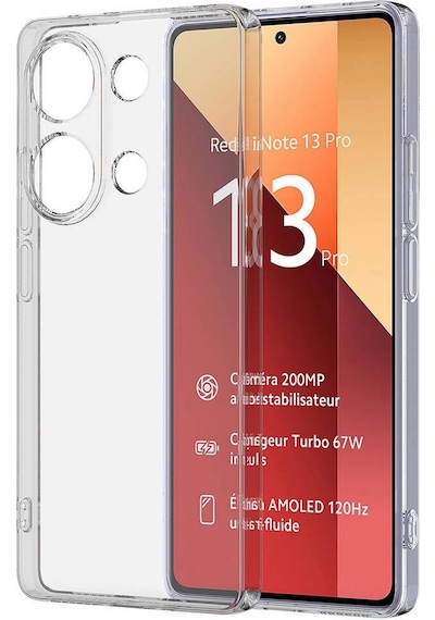 Logis Redmi Note 13 Pro Plus Kılıf Süper Silikon Şeffaf Şeffaf